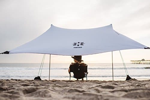 Neso Portable Beach Tent Sun Shelter with Sand Anchor - Lightweight Beach Shade Canopy - Easy Setup for Family Outings - Patented Reinforced Corners - UPF 50+ Sun Protection - 7 x 7ft - White — view 2