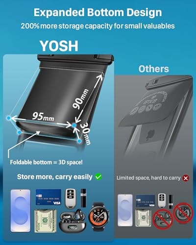 YOSH Waterproof Phone Pouch [3D Double Space] 1 Pack, Fits Up to 7.5" Black — view 2