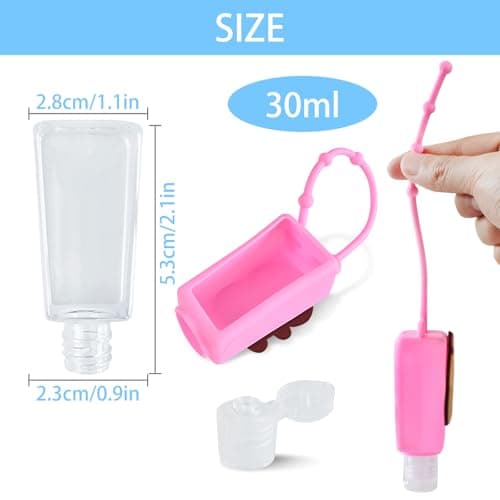 Ulife Mall 4 Pcs 30ml Refillable Travel Bottles Containers Empty Plastic Bottle with Silicone Case, Portable Leak Proof Flip Cap for Toiletries - Capybara — view 2
