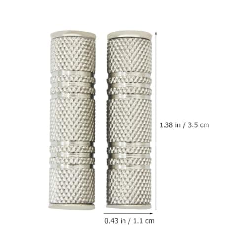 DOITOOL 2pcs MM Female Audio Mic Adapter Connector, Metal, Silver — view 2