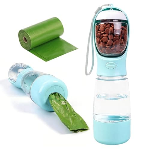 YINKIGI Portable Dog Water Bottle for Walking, 4-in-1 Pet Water Bottle Blue