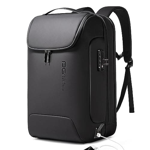 BG Men's Anti-Theft Backpack,Waterproof Fashion Travel Backpacks,High Tech Backpack with USB 3.0 Charging Port,Business Laptop Backpack Fits 17.3 Inch Notebook