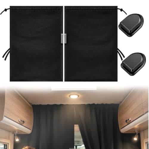 3-Piece Car Curtains and Car Seat Hooks Set - Car Privacy Curtain and Window Sunshade Bundle for Campervan, Motorhome, and Vehicle Interior Organizer