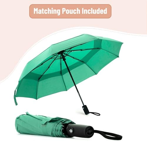 Mr. Pen- Windproof Travel Umbrella, Small Water-Resistant Automatic Folding Umbrella for Rain and Sun, Light, Compact and Portable for Women & Men, Fits Car & Backpack, Spring Green, 42 inches, Modern — view 6