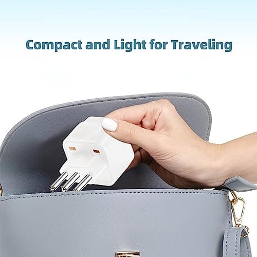 2 Pack UK to Italy Plug Adapter Italy Plug Adapter Travel Adaptor UK to Italian Converter Power Adapter for Italy (White 2Pack) — view 6