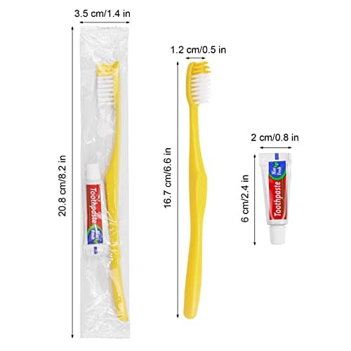 150 Pack Disposable Toothbrush with Toothpaste,Yellow Travel Toothbrush Set — view 4