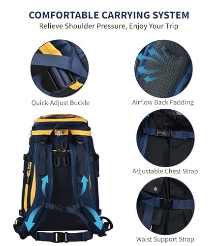 55L-70L Expandable Ski Boot Bag – Waterproof, Durable with Helmet Compartment – Ideal for Ski & Snowboard Gear – Men & Women — view 6