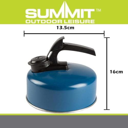 VFM e-Store - 1Ltr Kettle In Dark Blue Compact Water Heater Easy To Use- Camping, Travel Holiday Accessories for Summer - 16cm X 13. 5cm Blue X 1 — view 2