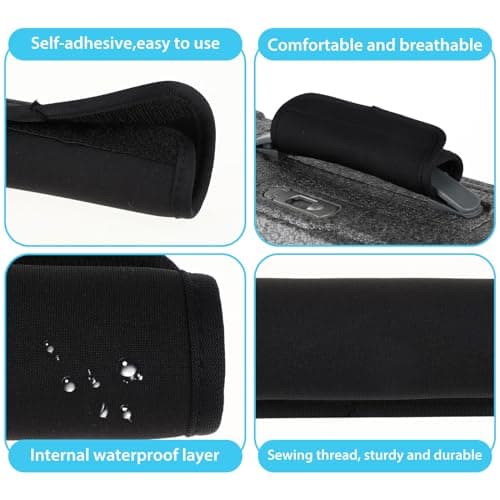2 Pack Luggage Handle Wraps - Soft Comfort Handle Covers for Suitcase, Bright Color Travel Accessories (Black) — view 4