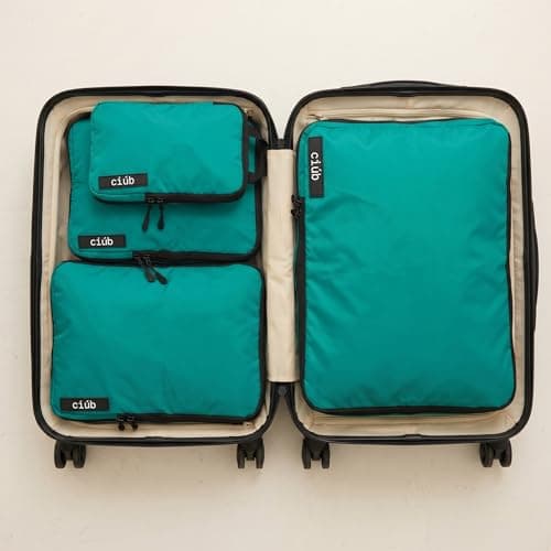 ciúb Compression Packing Cubes 4 Set Premium Double Zip, Fit 40% More in Your Luggage, Carry-On & Backpack, Lightweight Water Resistant Travel Accessories, Compressible Suitcase Organiser Bags (Green) — view 4
