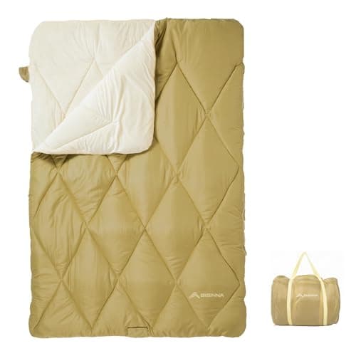 BISINNA Double Sleeping Bag, 0°C Winter Camping Gear with Pillow