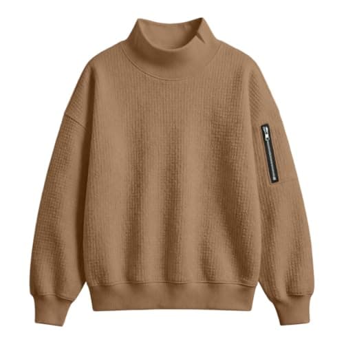 Cozy ’s Hoodless Sweatshirt With Front Pocket And Knit Texture For Everyda — view 3
