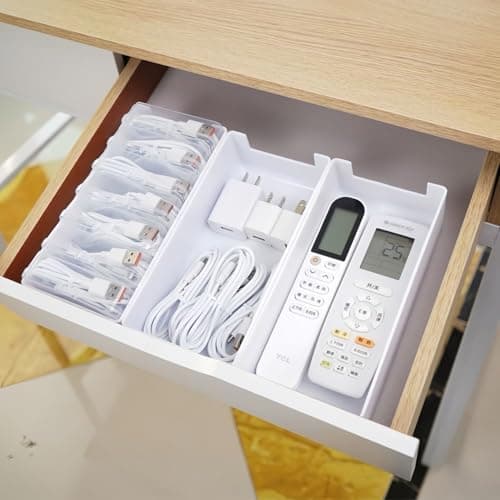 Keqeeo 7 Case Cable Storage Box with Cable Straps and Label Stickers, Travel Cord Organizer for Charging Cables, USB Wires, Earphones – Drawer Organization for Home & Office (7 Cases + 7 Cable Straps) — view 6