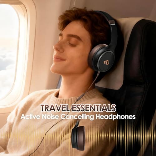 INFURTURE USB C Wired Headphones Active Noise Canceling Over Ear with Mic — view 6