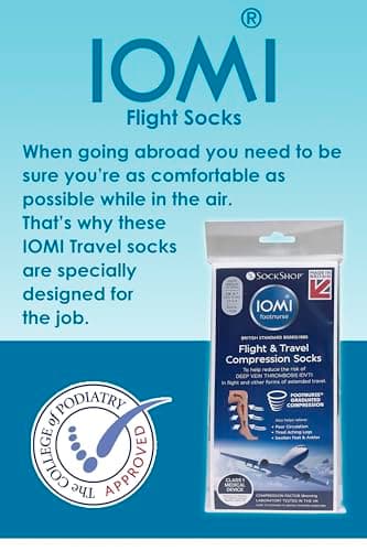 IOMI - Ladies 18 mmHg Graduated Compression Travel Flight Socks for DVT (4-7 uk, Beige) — view 6