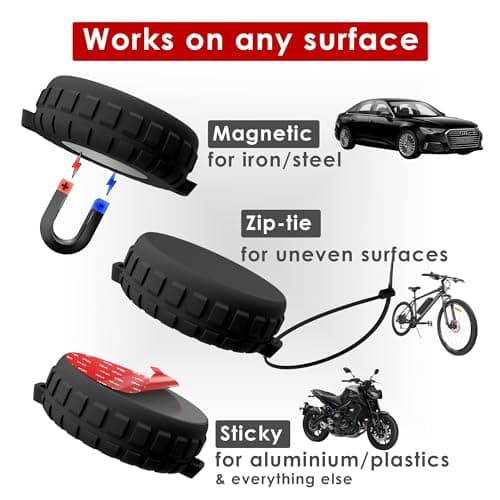Supreme Magnetic, Adhesive & Zip-tie Case for Apple AirTag Gen. 1 & 2 Easily Hidden Durable Strong Impact, Vibration & Waterproof Magnet Holder/Secure Protective Tag Tracker Outdoor Mount — view 2