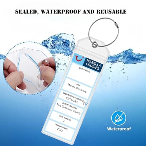 VANHVIS 16 Pcs Cruise Ship Essentials Must Haves for Cruise Travel - Retractable Lanyards for Ship Card, Waterproof Phone Bag, Magnetic Hook, Luggage Tags Holder & Luggage Straps — view 3