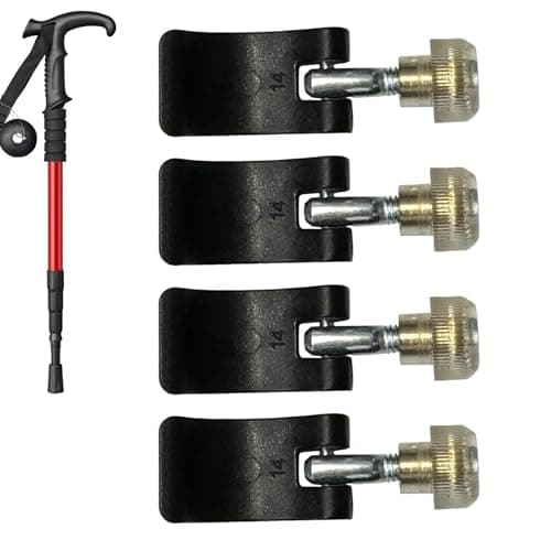 Trekking Pole Lock Parts - 4 Pack External Handle Nuts | Hiking Pole Replacement Clamps, Adjustable Walking Stick Accessories For Camping, Mountaineering And Outdoor Adventure Use