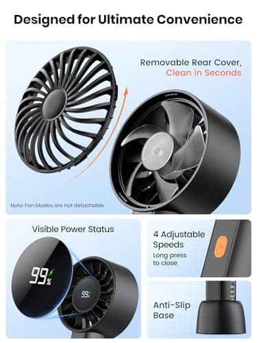 Warmco Portable Handheld Turbo Fan 5000mAh Rechargeable Personal Mini fan — view 4