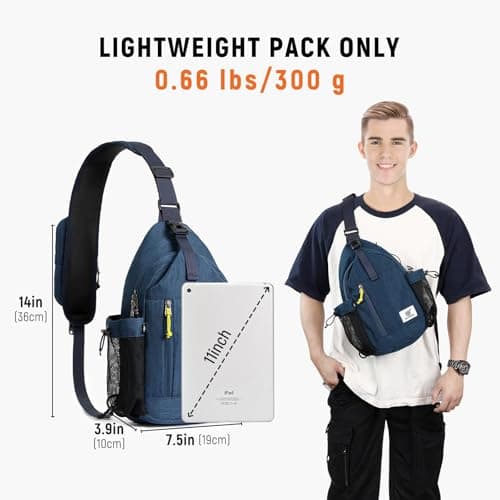 SKYSPER Sling Bag Anti-Theft Crossbody Bag RFID Travel Cross Body Shoulder Sling Backpack(Darkblue) — view 6