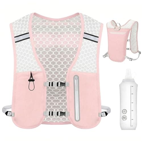 Kartoiy Running Vest Women with Water Bladder, Adjustable Running Hydration Vest Mens, Lightweight & Breathable Hydration Backpack for Trailrunning Hiking Marathon Cycling(Pink)
