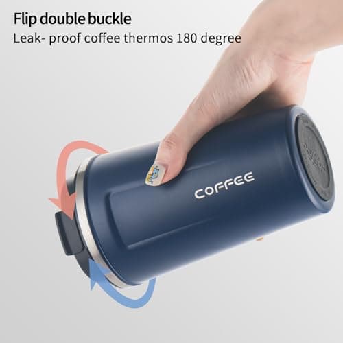 Newvenper Stainless Steel Vacuum Insulated Travel Coffee Mug, Led Temperature Display Insulated Tumbler, Leak Proof with Lid Keeps Cold and Warm, Suitable for Coffee, Tea and Beer (Blue) — view 4