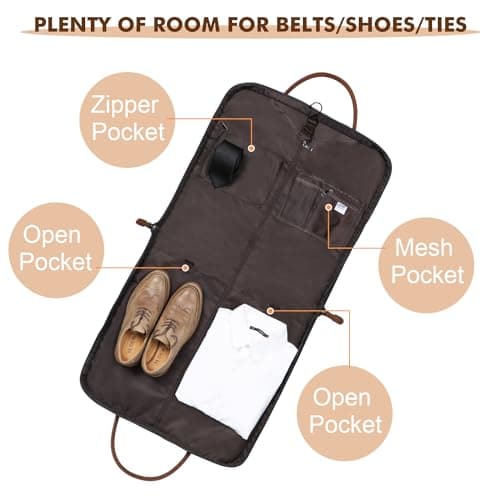 S-ZONE Suit Carry-on Garment Bag Suit Carrier for Men and Women Suit Bag for Travel or Business Trip with Adjustable Shoulder Strap — view 4