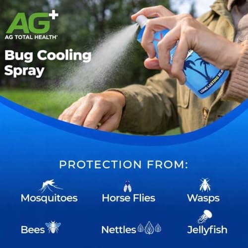 Bug Bite and Sting Relief Cooling Spray 70ml (3 Pack) - Features a Tropical Formula for Long-Lasting Relief - Exclusive AG Total Health Bundle — view 3