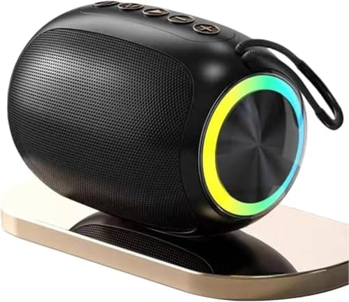 IKHPHE Bluetooth Speaker, Portable Wireless Speaker 18-Hour Playtime, 10M Bluetooth Range, Enhanced Bass, Noise-Cancelling Mic, Black