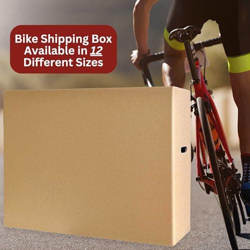 SelfHold Double Wall Cardboard Bike Shipping Box With Handles - Bicycle Postal Packaging for Safe Transit & Storage (Available in 12 Sizes) (800 x 235 x 650mm) — view 3