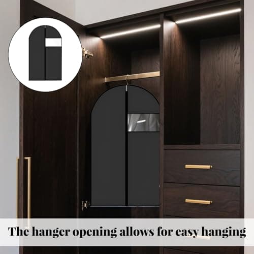 2 PCS Suit Bags with Clear Window,Foldable Suit Covers for Hanging Clothes,Dust-Proof Zippered Garment Bags, for Clothes & Coats & Jackets(24''X40''/60x100cm) — view 5