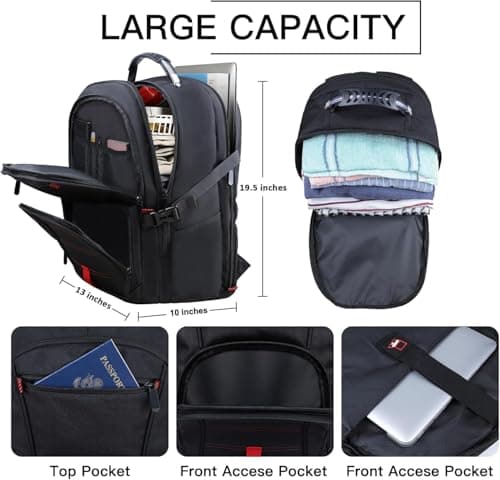 ANTERK Extra Large Travel Laptop Backpack 17.3 In Carry on Backpack for Men — view 5