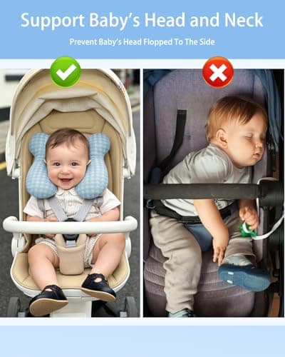 KAKIBLIN Baby Travel Pillow, Upgraded Baby Neck Pillows for Car Seat — view 6