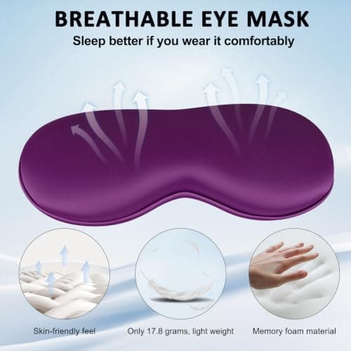 Real Mulberry Silk 2 Pack Sleep Mask, Natural Pure Silk Eye Masks with Adjustable Strap for Sleeping Blue+Purple — view 6