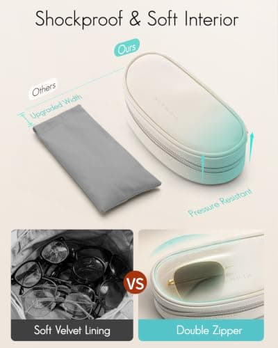VLANDO Sunglasses Case, Portable Glasses Case with 2 Separate Compartments — view 5