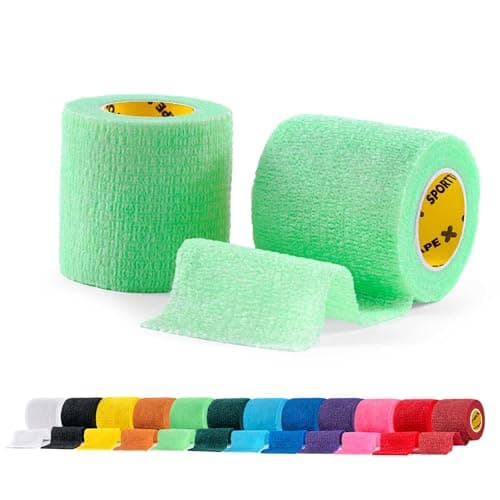 SPORTTAPE Football Sock Tape, 2 Rolls 5cm x 4.5m, Mint Green, Self-Adhesive