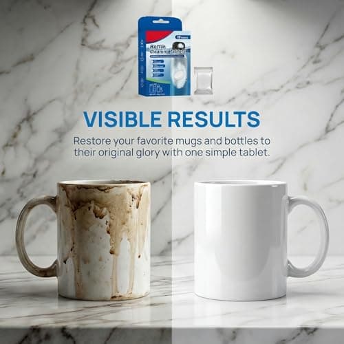 Water Bottle Cleaning Tablets, 18 PCS Bottle Cleaner Tablets Removes Odors and Residue, No Scrubbing Required, Suitable Stainless Steel, Hydration Bladder, Coffee Mug — view 4