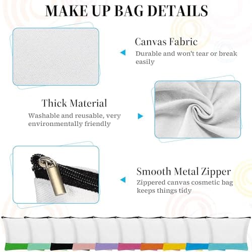 20 Pack Sublimation Blank Tote Bags, 10 Large Tote Bag and 10 Cosmetic Bags — view 5