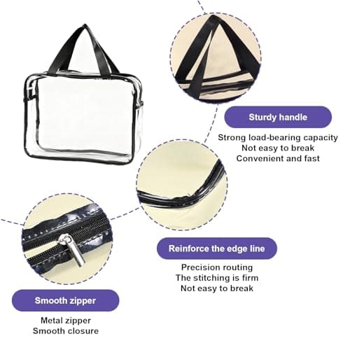 Clear Tote Bag,Waterproof PVC Toiletry Wash Bag with Handles & Zipper — view 3