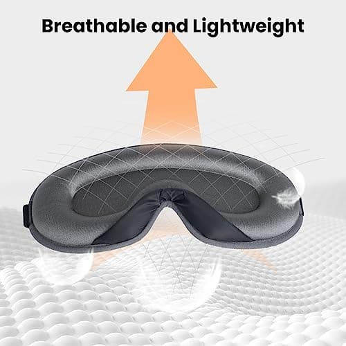 SUSNUAN Sleep Eye Mask, 3D Contoured Sleep Mask Light Blocking Sleep Mask for Women and Men, Soft and Comfortable Night Eye Blinder, Suitable for Travel, Lunch Breaks, Sleeping, Meditation (Grey) — view 3