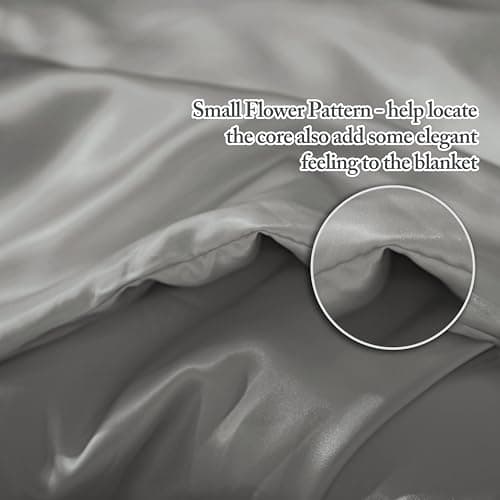 MILVOWOC Silver Grey Satin Throw Blanket - 60 x 80 Inches, Cooling Packable Lightweight Satin Blanket, Soft & Cozy Silky Throw Blanket for Couch Sofa Bed Outdoor Travel — view 5