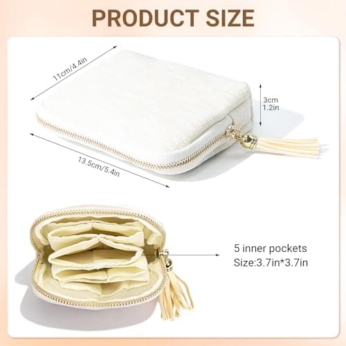 Lesbyit Travel Jewellery Organiser, Chenille Jewellery Pouch with Zipper — view 2