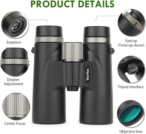 Warmax Binoculars, HD12x42 Adults High Magnification Waterproof Fogproof — view 2
