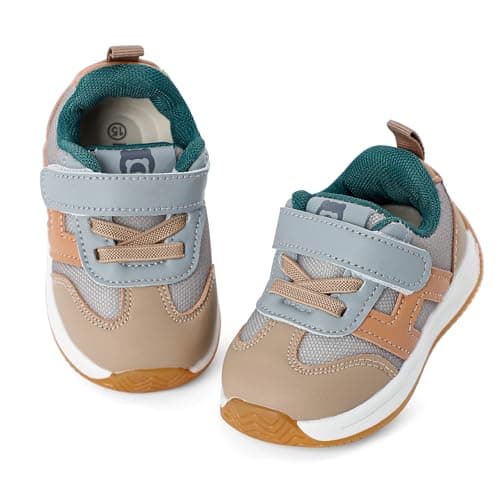 1-3 Years Baby Trainers Boys Girls First Walking Shoes Toddler Shoes Breathable Flexible Grey-B 5.5 UK Child — view 3