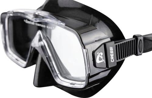 Cressi Sirena & Island 2.0 Snorkel Set - Wide-View Snorkelling Mask Combo Set - One Size, Unisex - Black/Black - Unisex — view 3