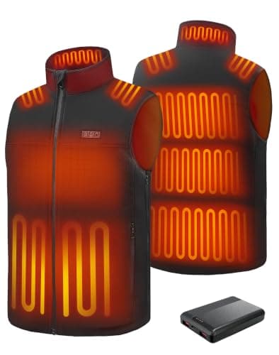 CKARTIC Heated Gilet for Men with 10000mAh Power Bank Heated Vest Men 2XL