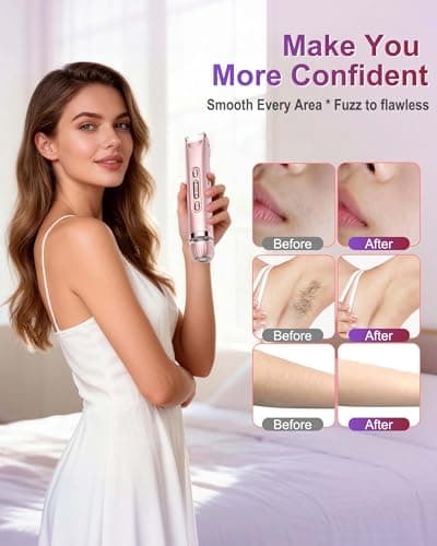 Bikini Trimmer Women with LED Light, Facail Hair Remover for Women,2-in-1 Intimate Lady Shavers for Women Pubic Hair & Face, Waterproof Rechargeable Trimmer with Travel Bag — view 4