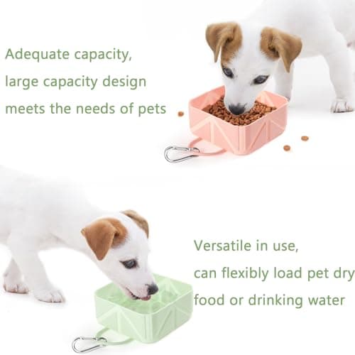 MIUPOO Collapsible Dog Bowl,Collapsible Dog Water Bowls for Cats Dogs,Premium Silicone Pet Water Bowls for Cats & Dogs,Collapsible Travel Dog Bowl Portable,Adjustable Clip Dog Travel Bowl,Pink. — view 3