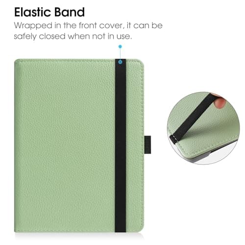 HGWALP Universal Case for 6" eReaders, Folio Leather Stand Cover with Handstrap Compatible with All 6 inch Paperwhite/Kobo/Tolino/Pocketook/Sony E-Book Reader-Matcha — view 2
