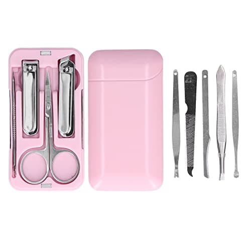 Stainless Steel Nail Clippers Set 9 Piece Magnetic Travel Kit with Nail File, Eyebrow Tools, and Pedicure Knife